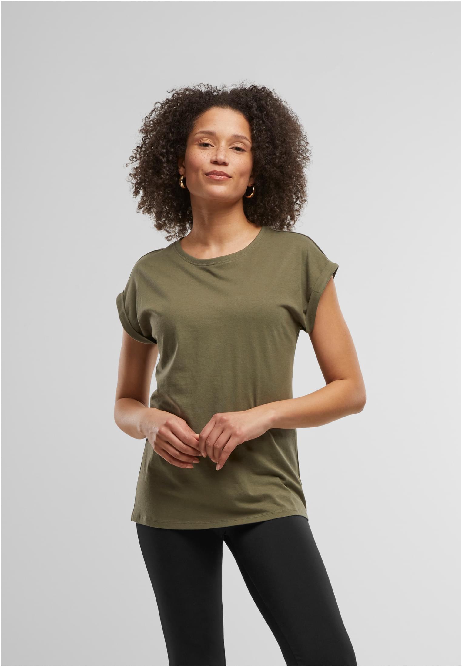 Ladies Regular Extended Shoulder Tee olive | olive