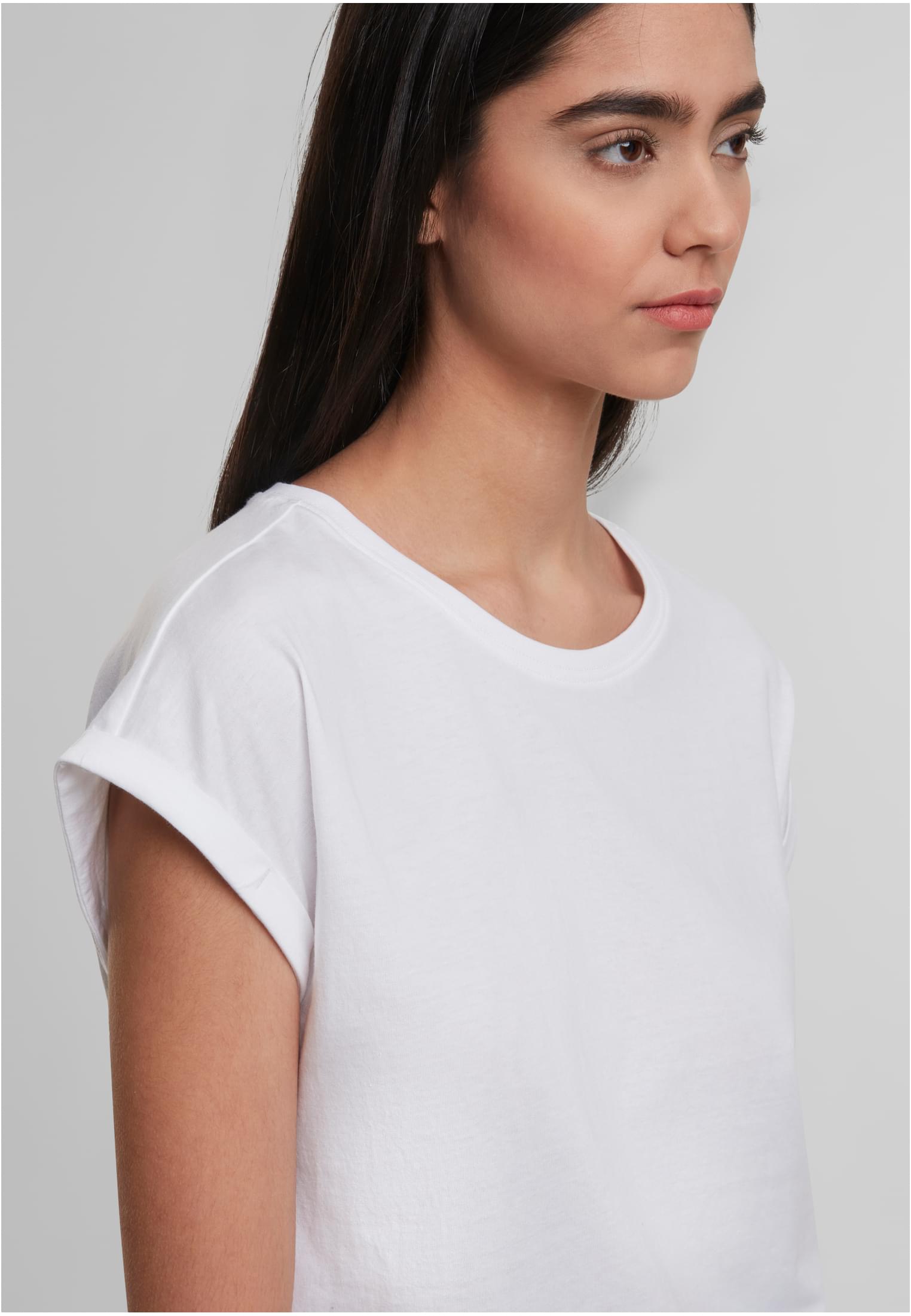 Ladies Regular Extended Shoulder Tee white | white