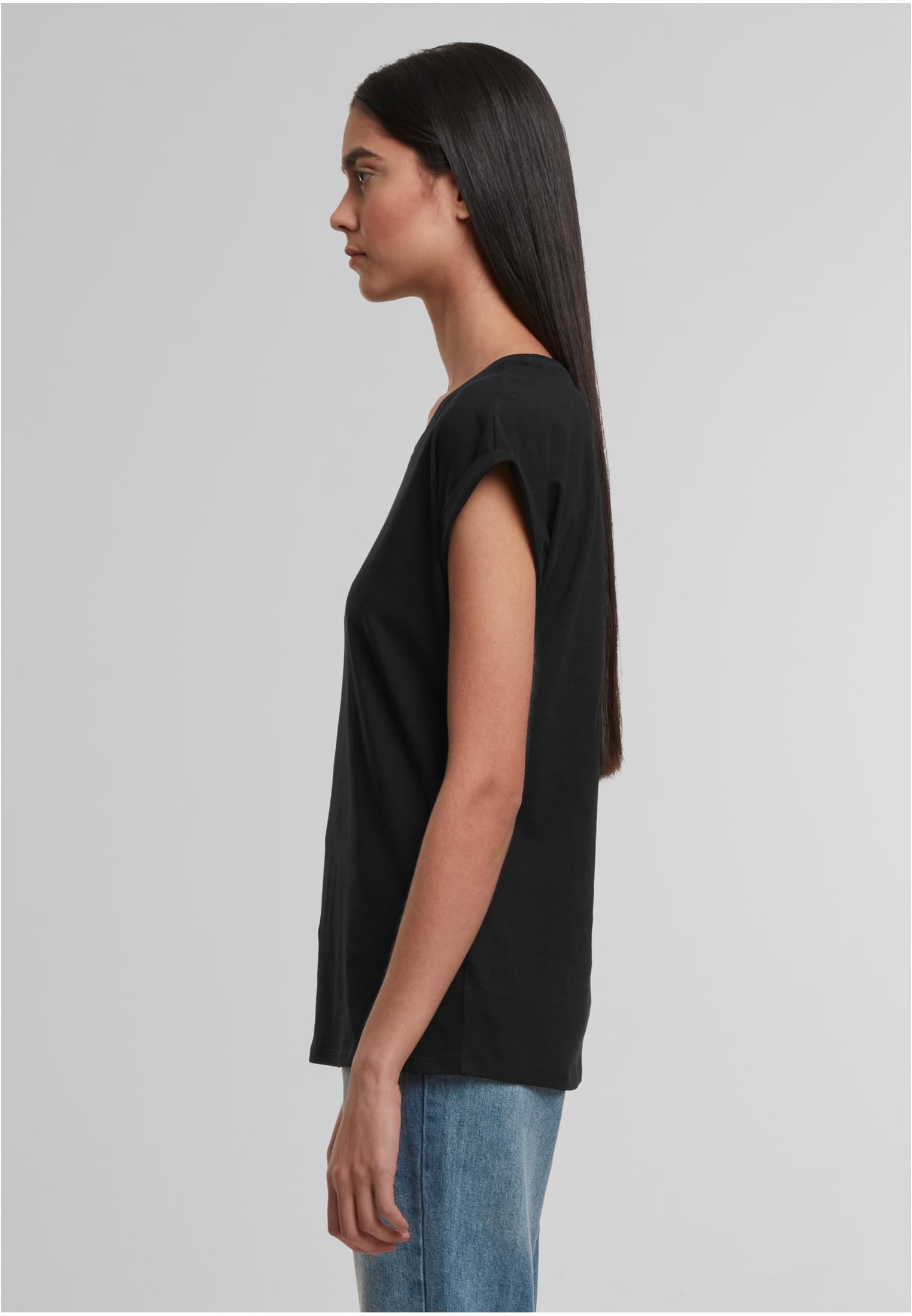 Ladies Regular Extended Shoulder Tee black | black