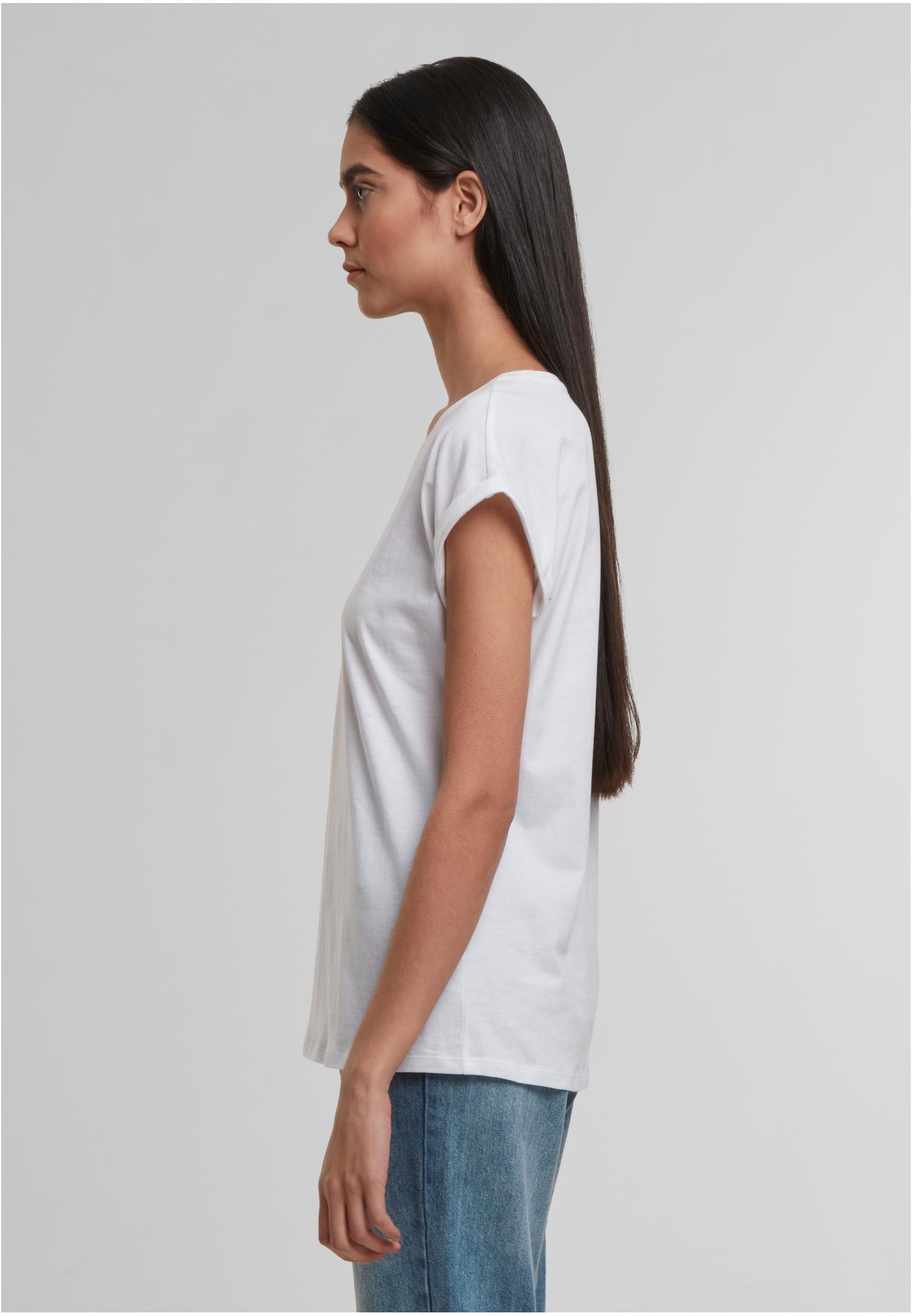 Ladies Regular Extended Shoulder Tee white | white