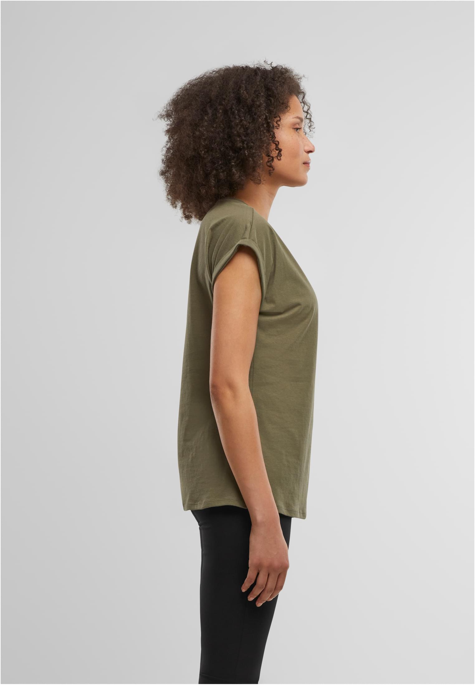 Ladies Regular Extended Shoulder Tee olive | olive