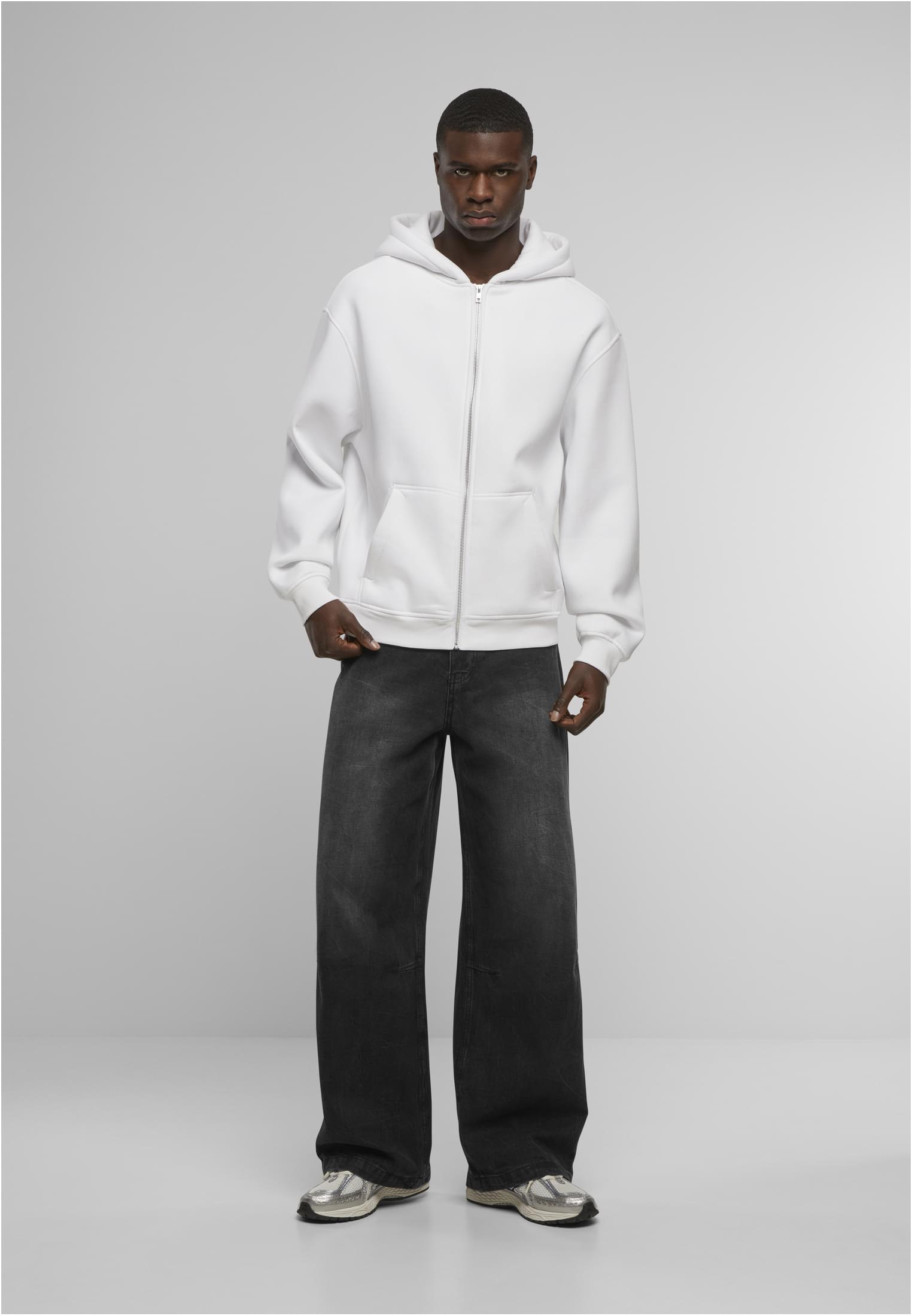 Oversized Zip Hoody white | white