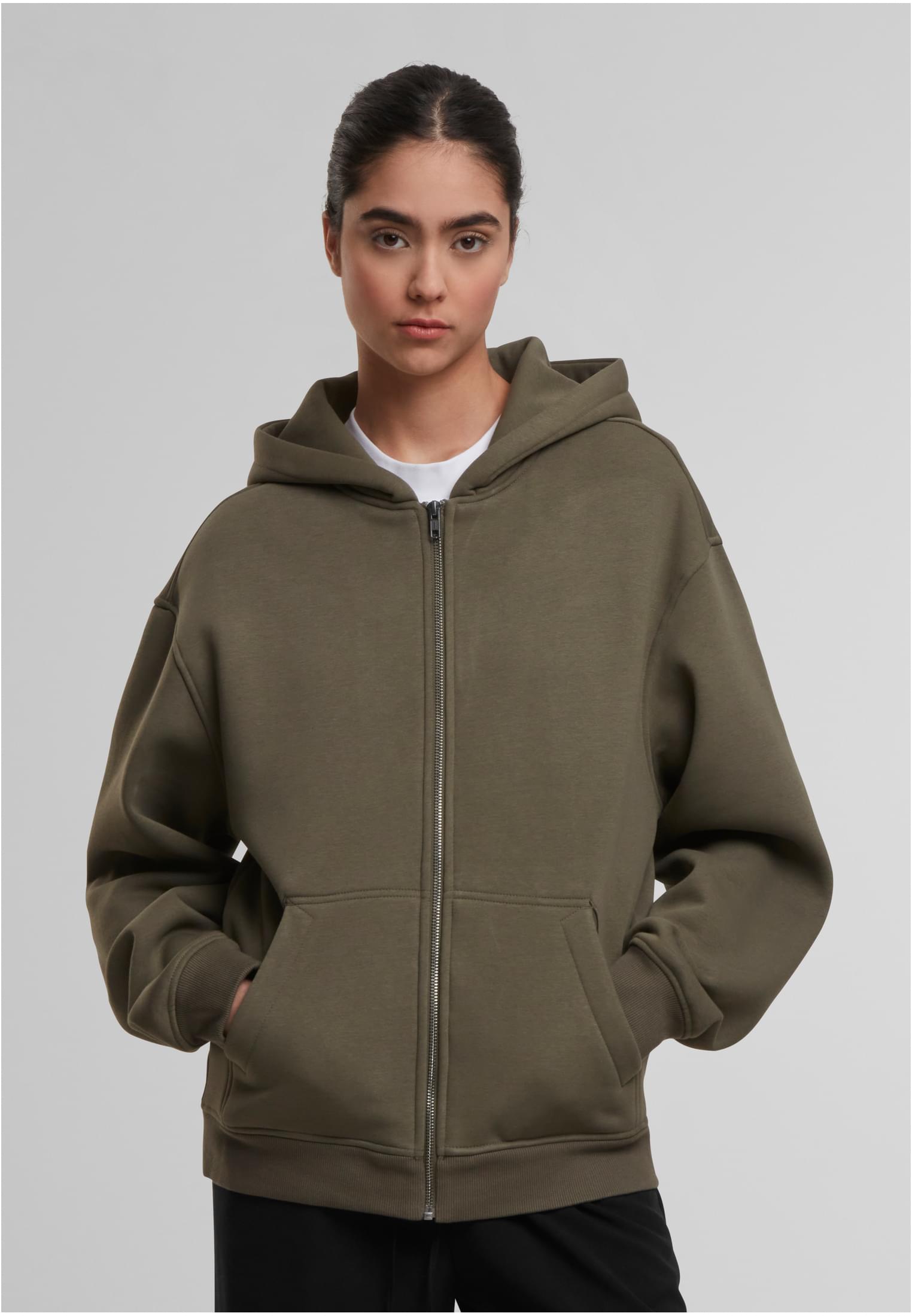 Oversized Zip Hoody olive | olive