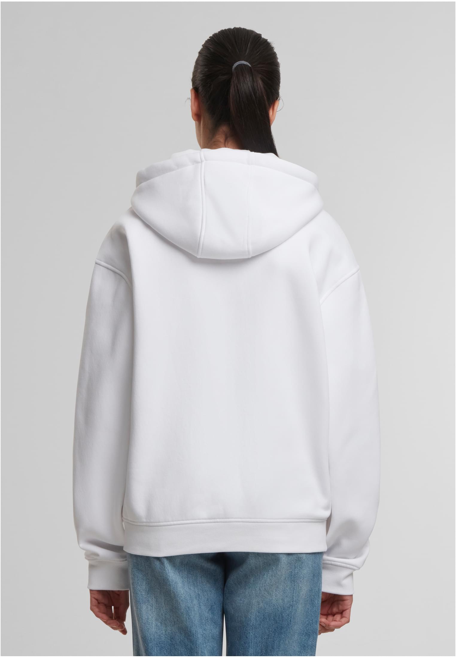 Oversized Zip Hoody white | white