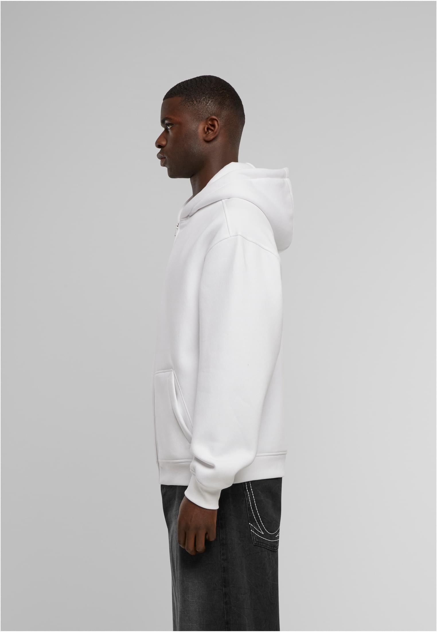 Oversized Zip Hoody white | white