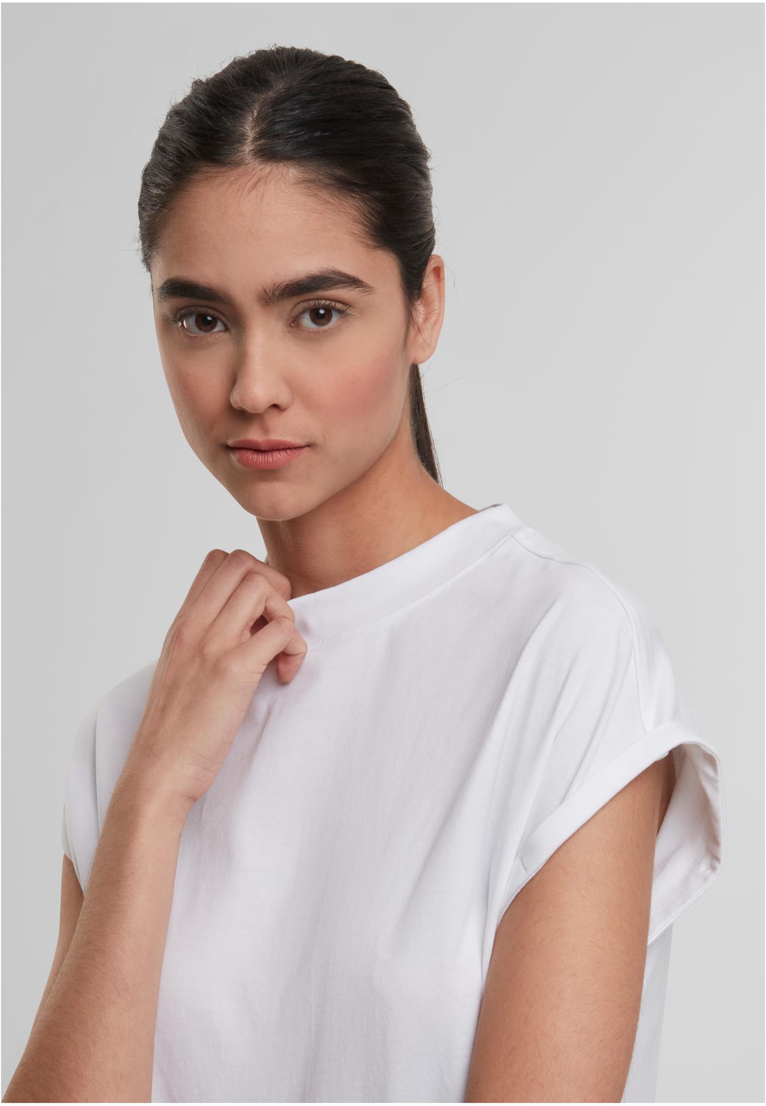 Ladies Extended Shoulder Dress white | white