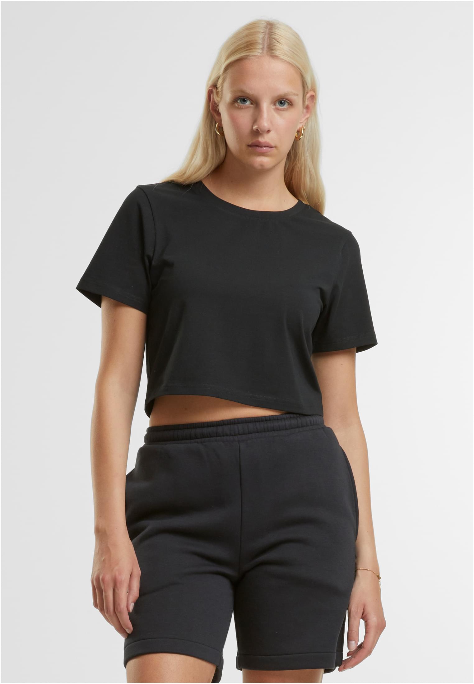 Ladies Cropped Tee black | black