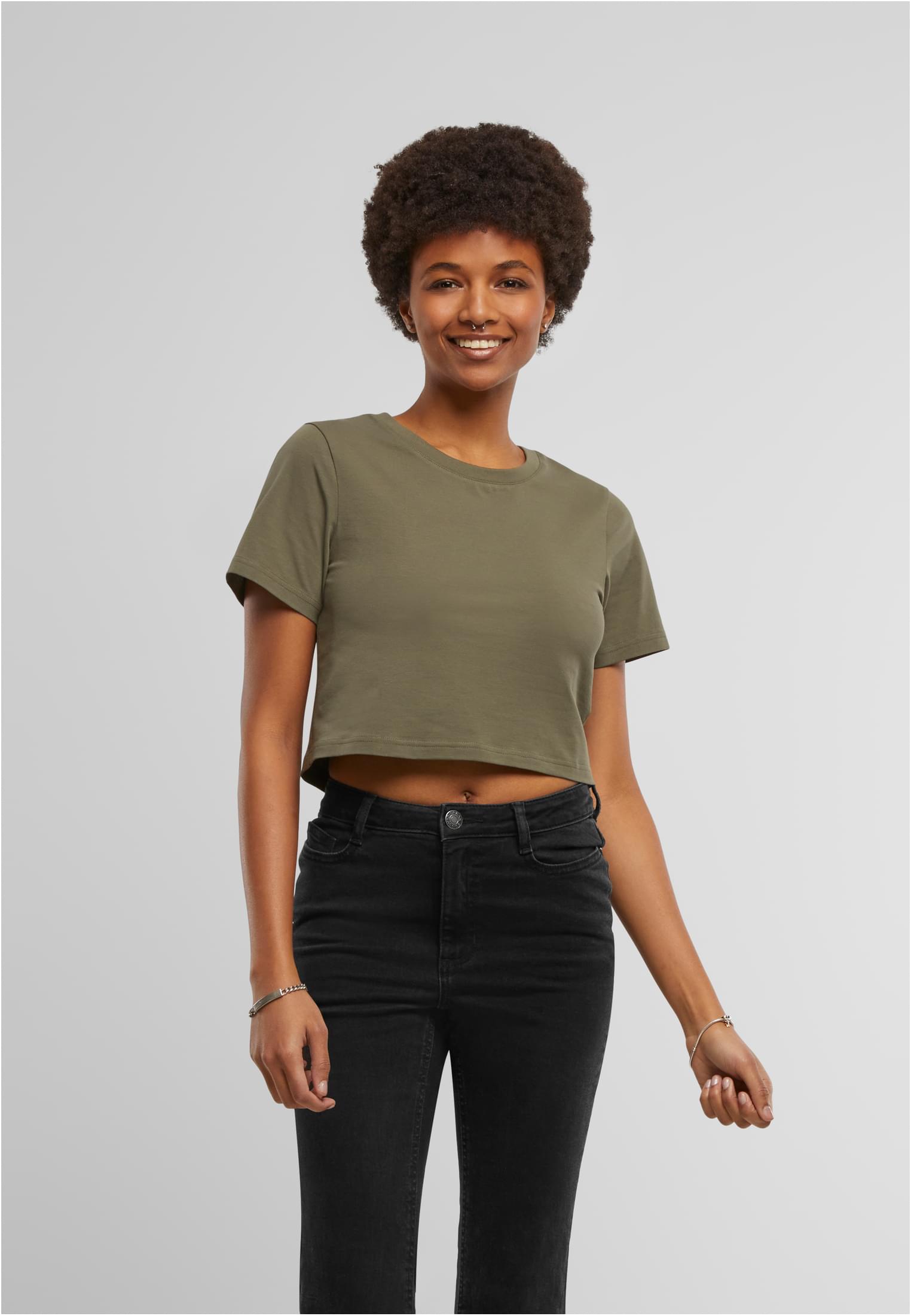 Ladies Cropped Tee olive | olive