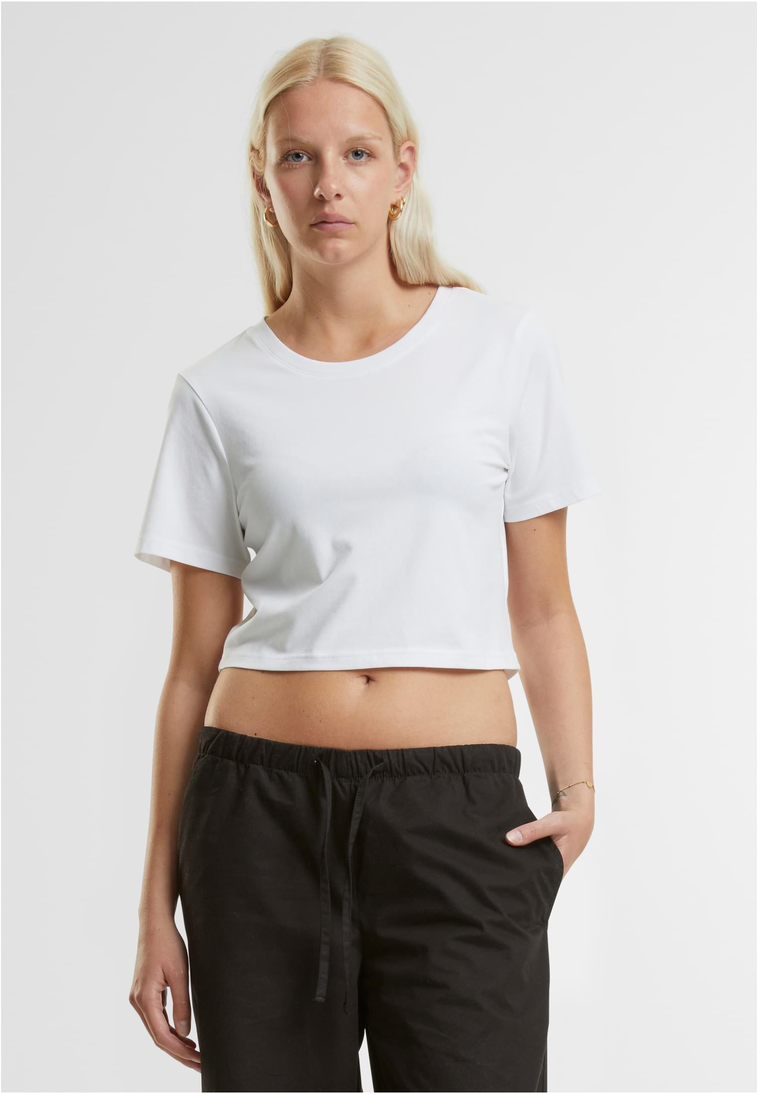 Ladies Cropped Tee white | white