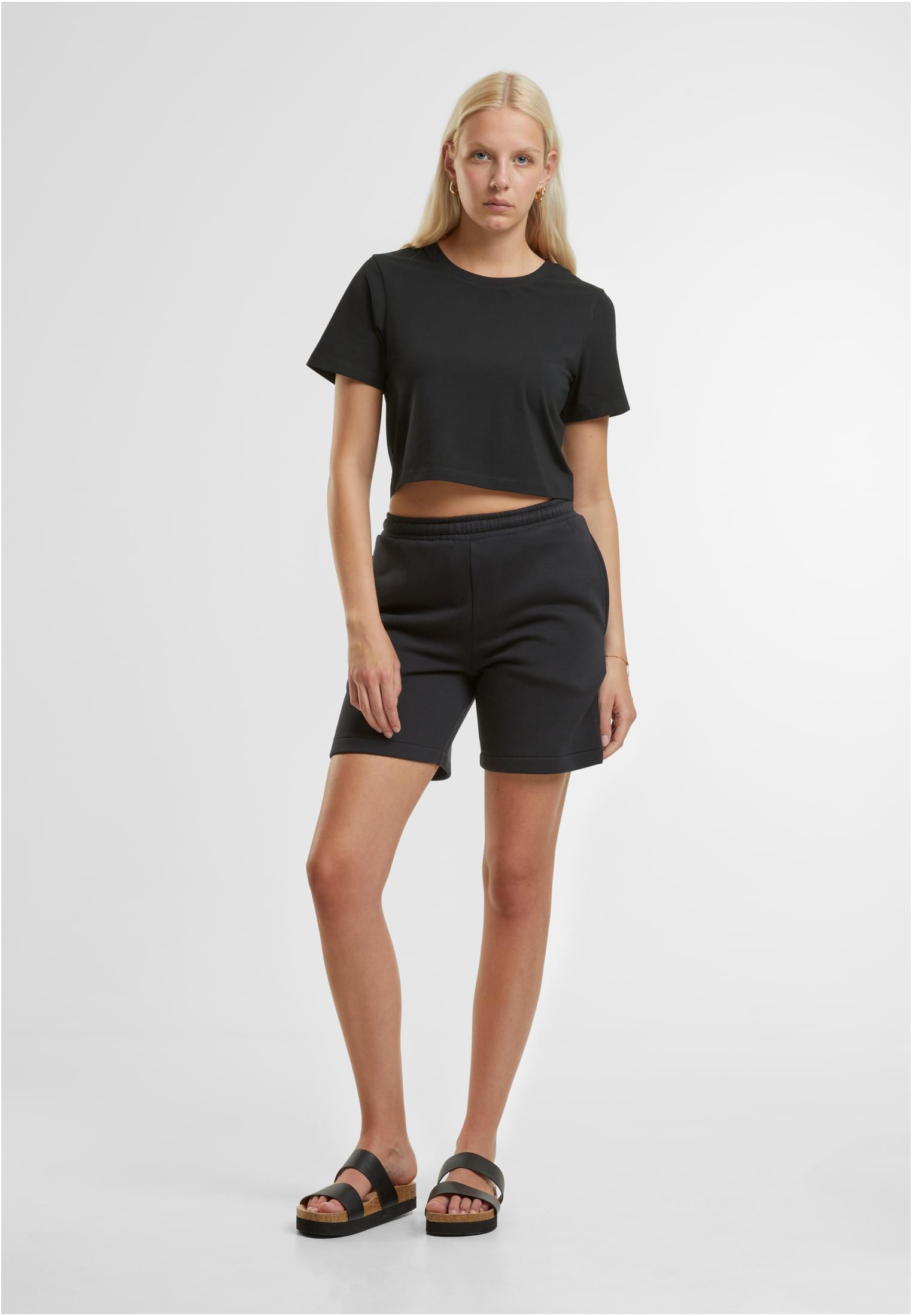 Ladies Cropped Tee black | black
