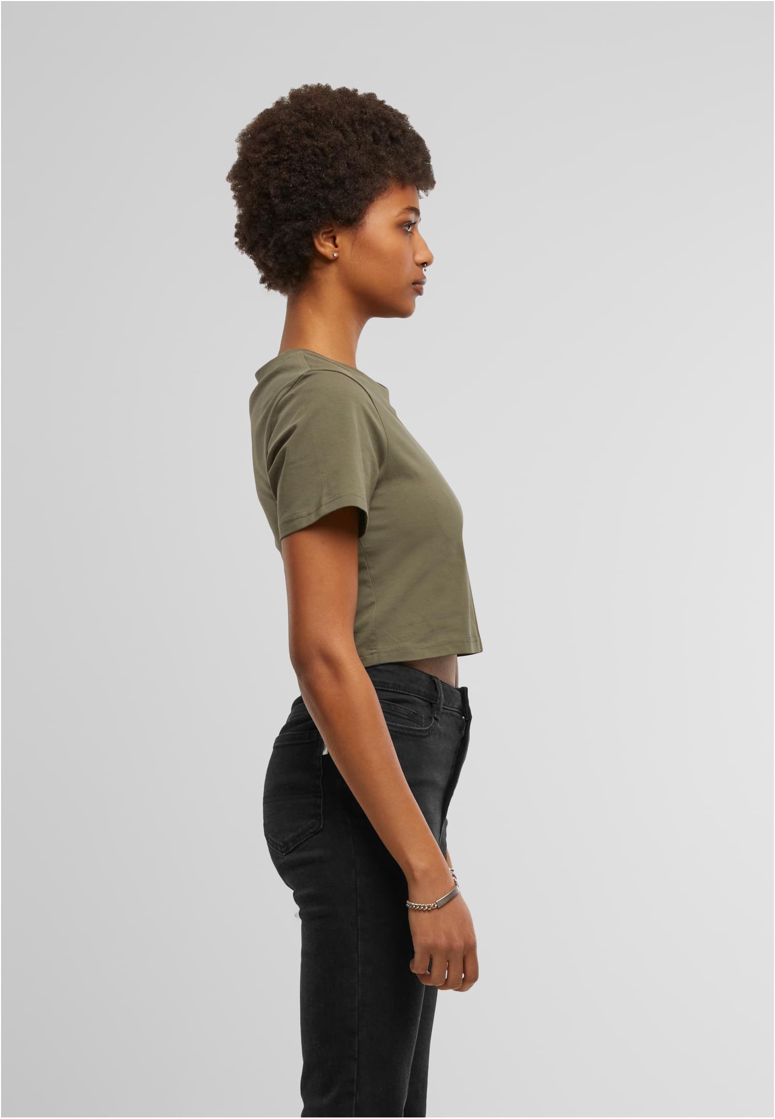 Ladies Cropped Tee olive | olive