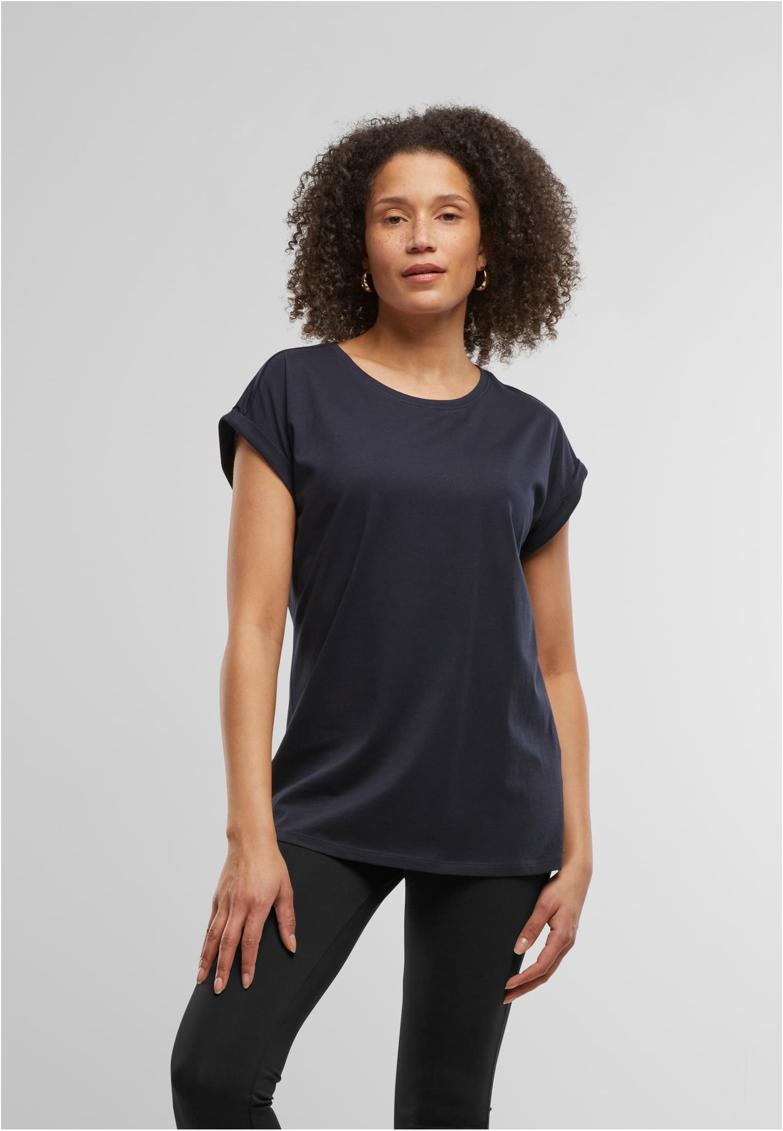 Ladies Regular Extended Shoulder Tee navy | navy
