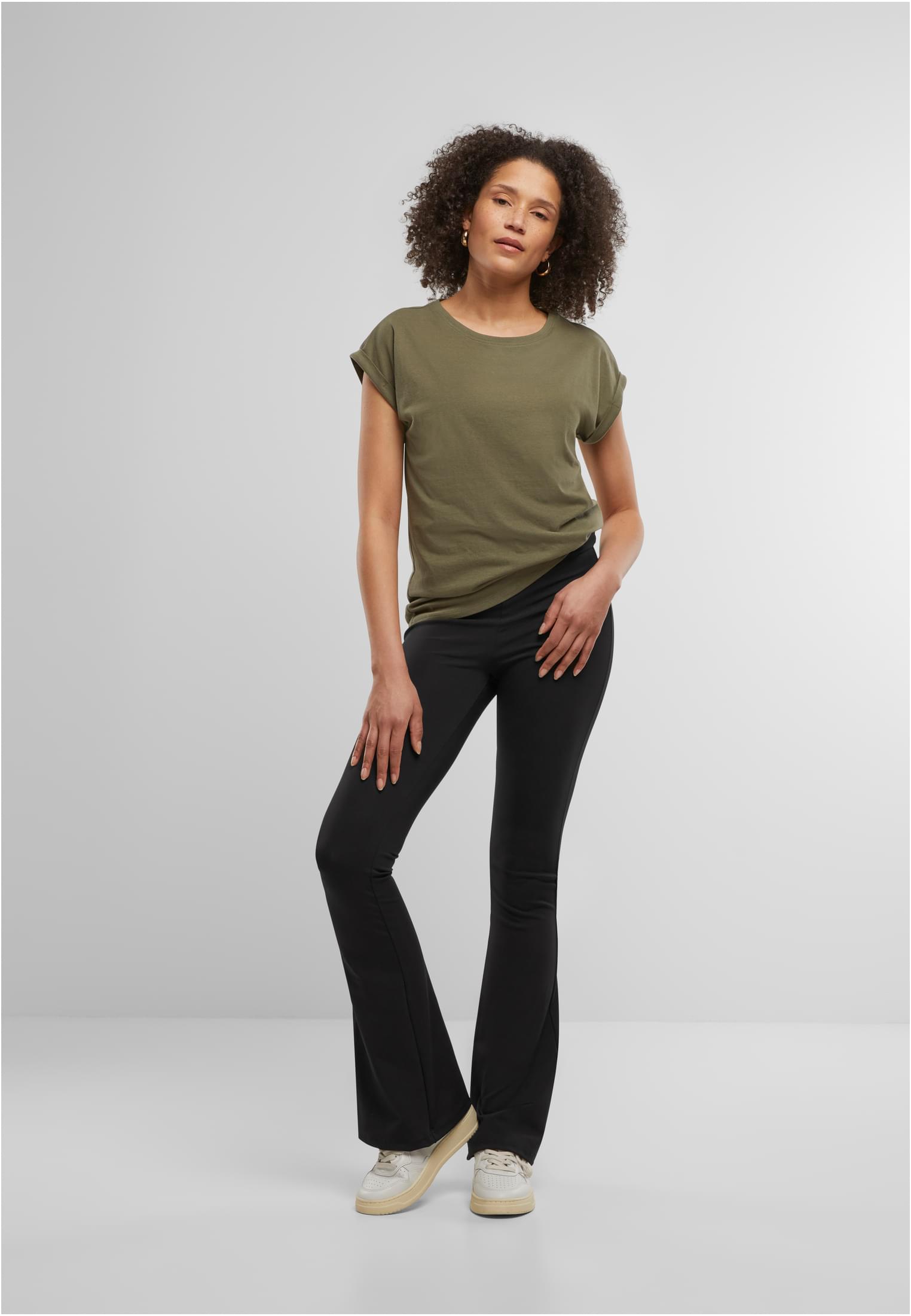 Ladies Regular Extended Shoulder Tee olive | olive