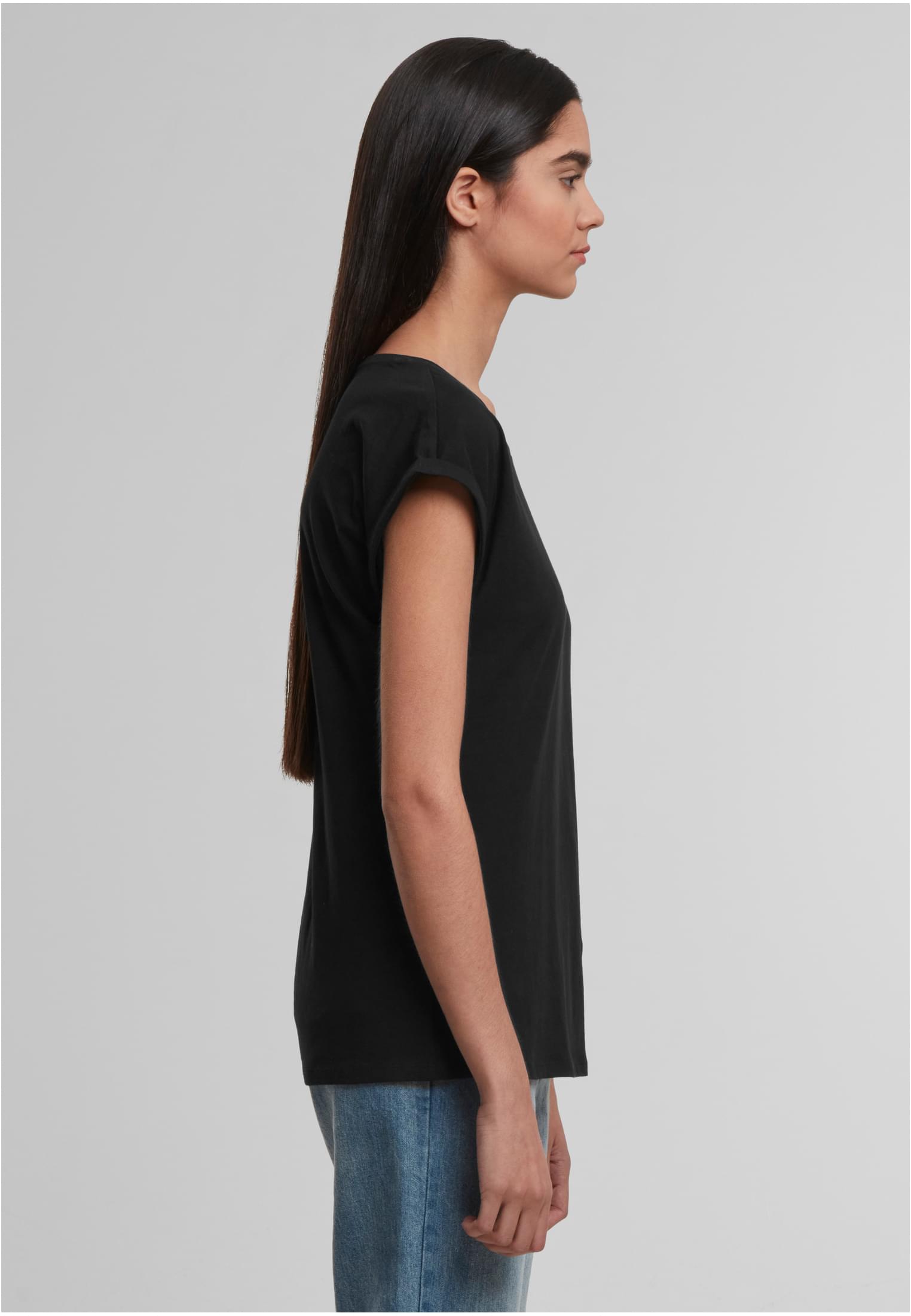 Ladies Regular Extended Shoulder Tee black | black