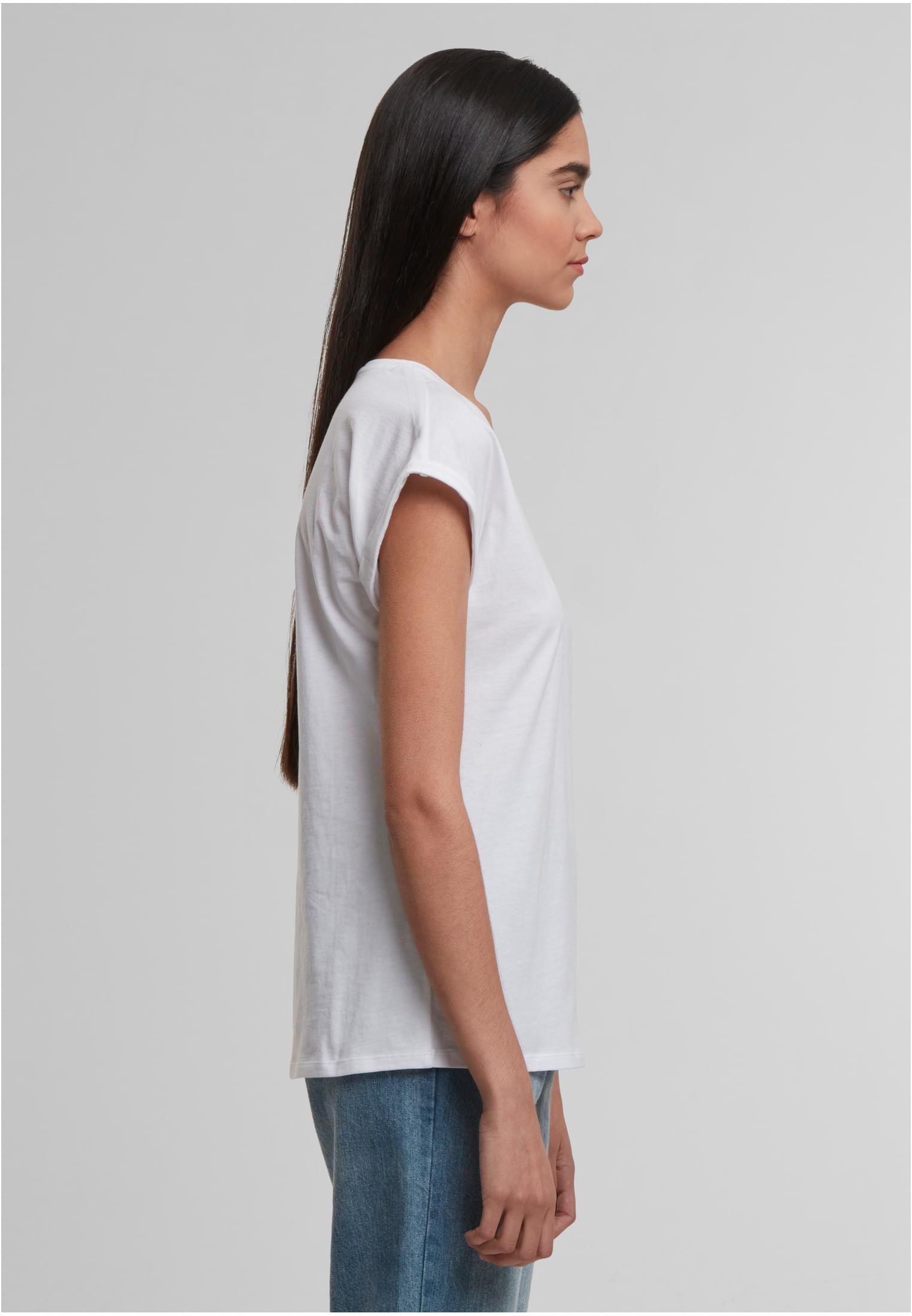 Ladies Regular Extended Shoulder Tee white | white