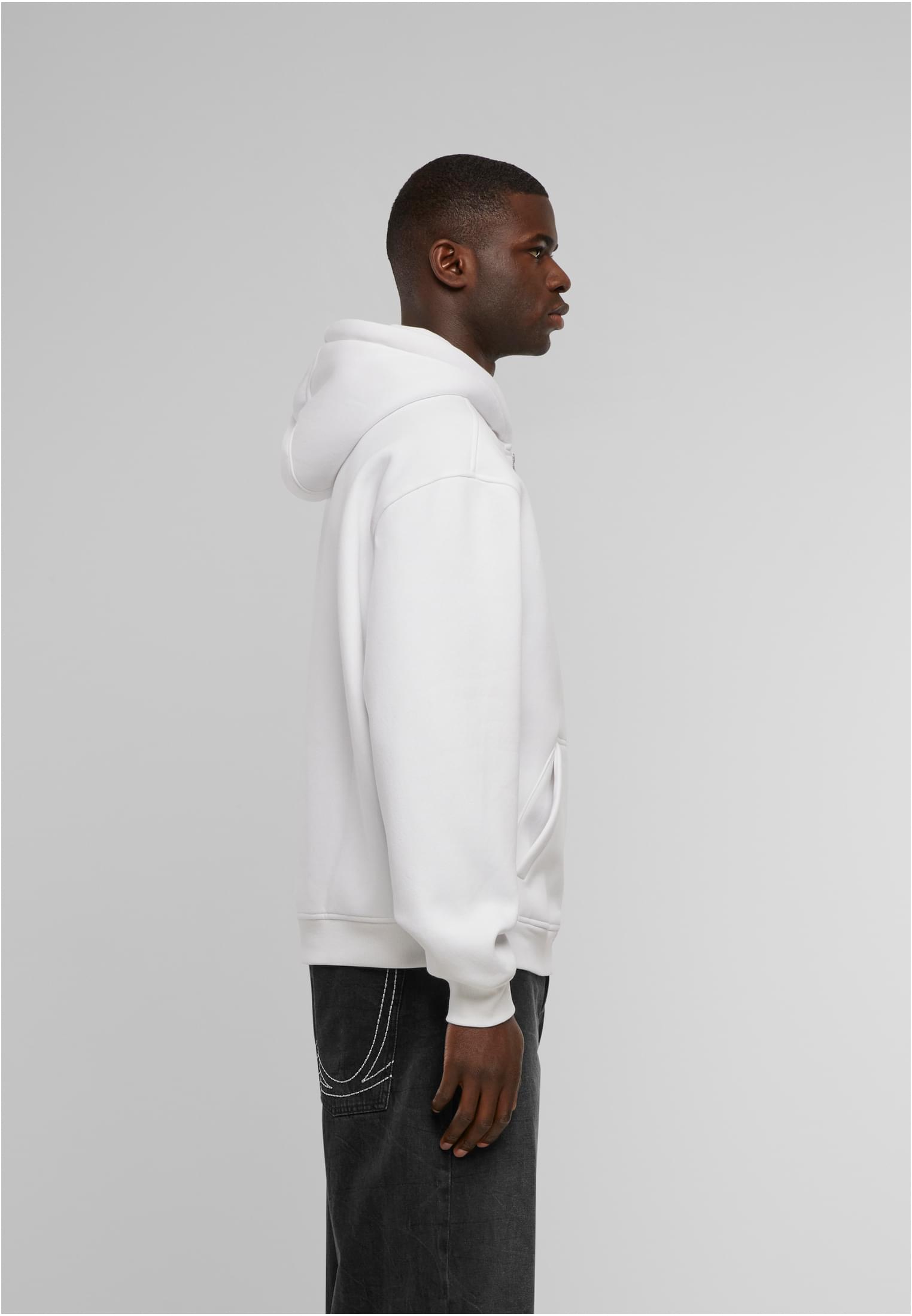 Oversized Zip Hoody white | white
