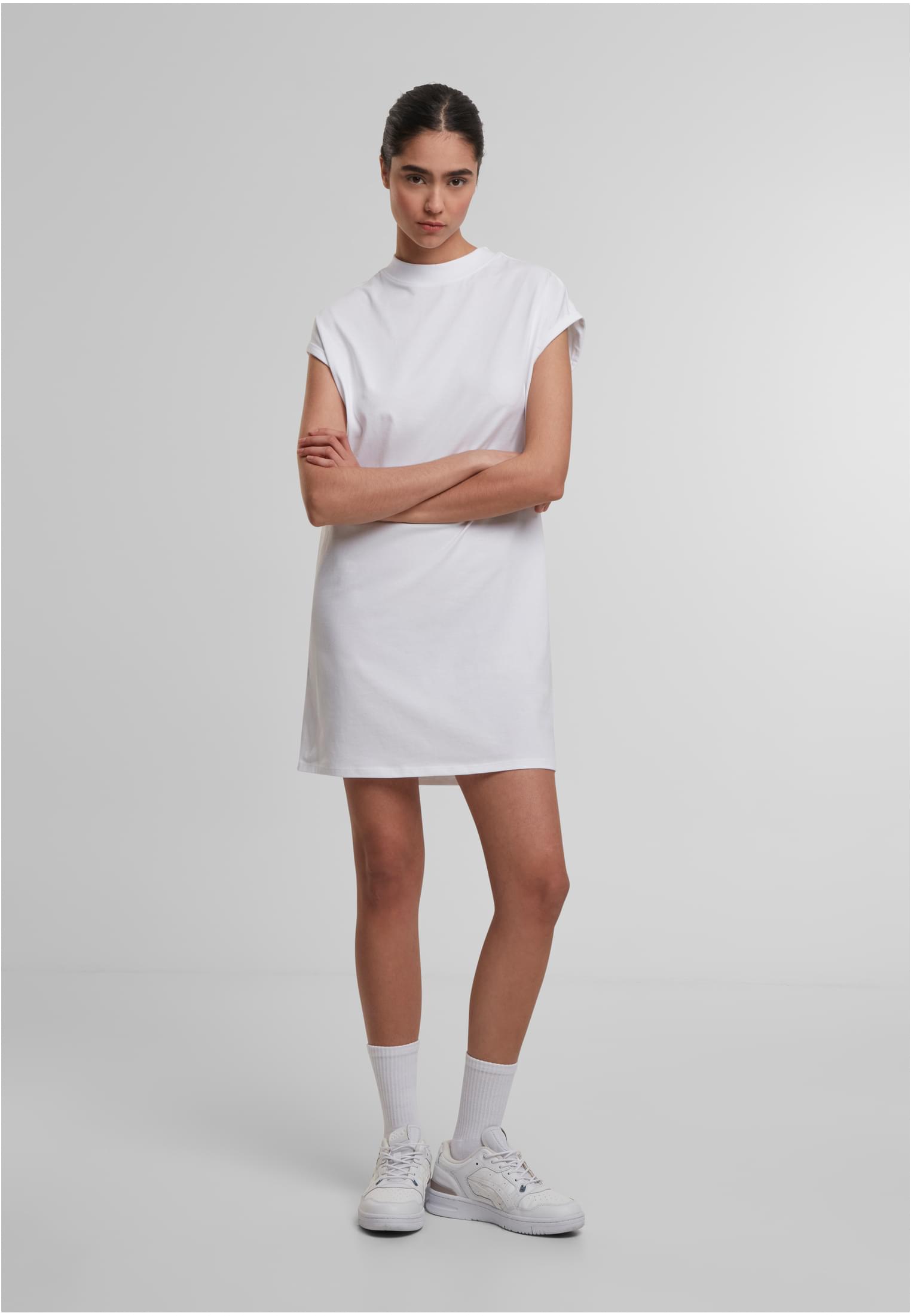 Ladies Extended Shoulder Dress white | white