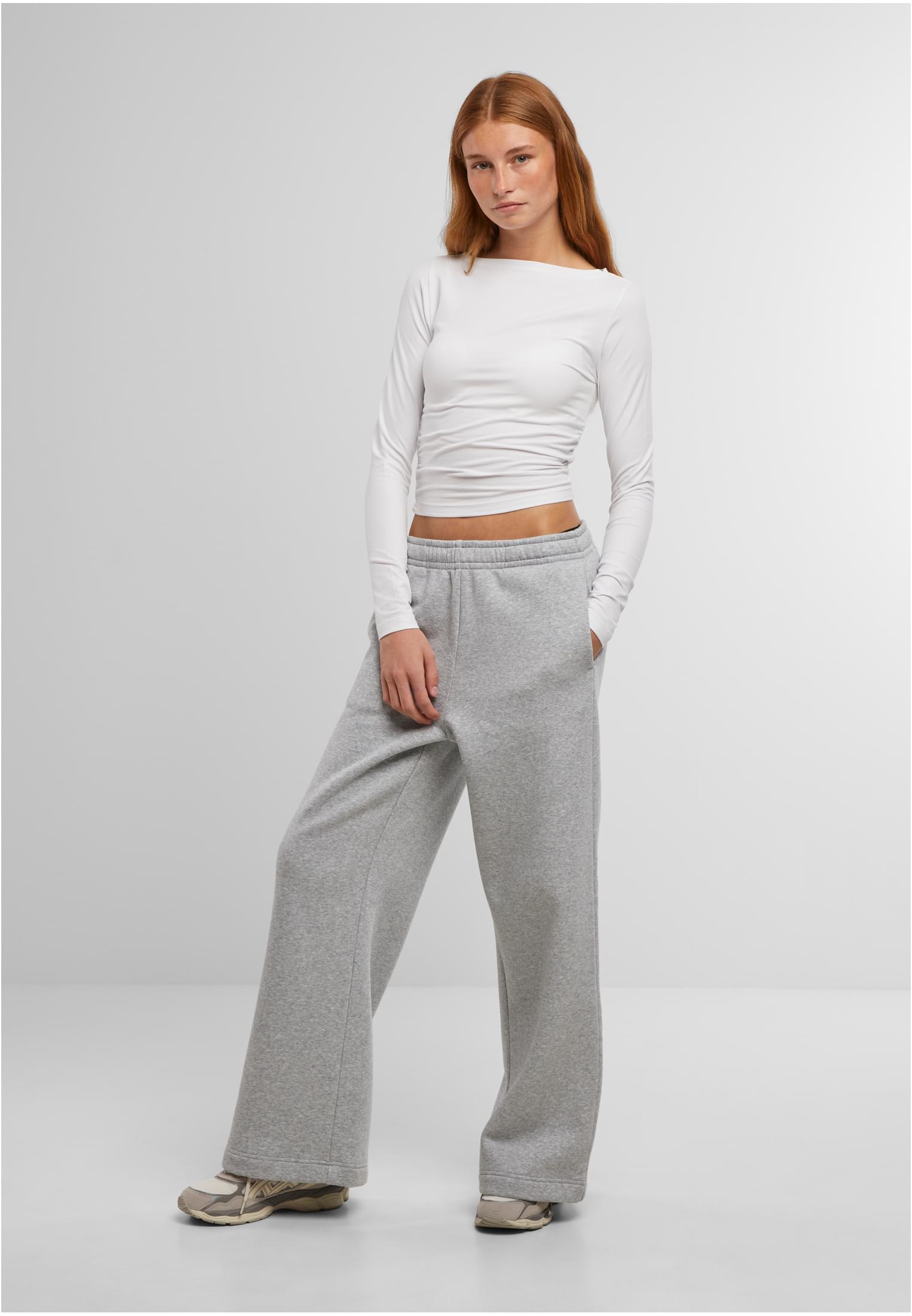 Ladies Wideleg Sweatpants heathergrey | heathergrey